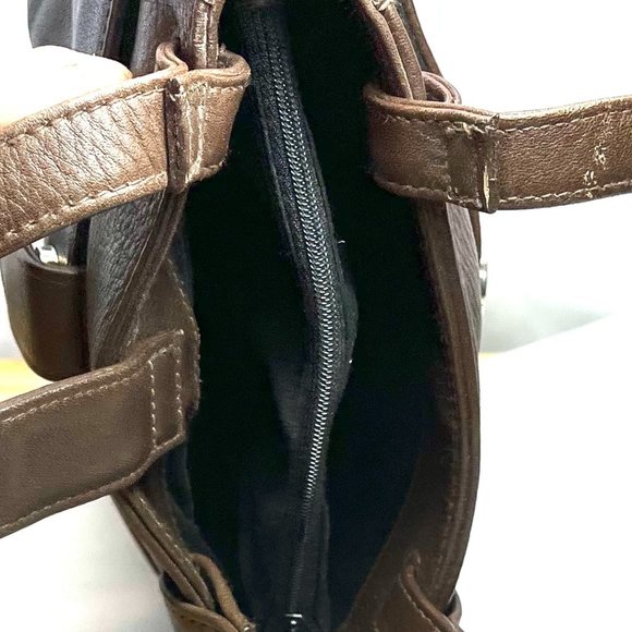 LEATHER COBY LIZ CLAIBORNE. BROWN BAG NWOT - Picture 2 of 3